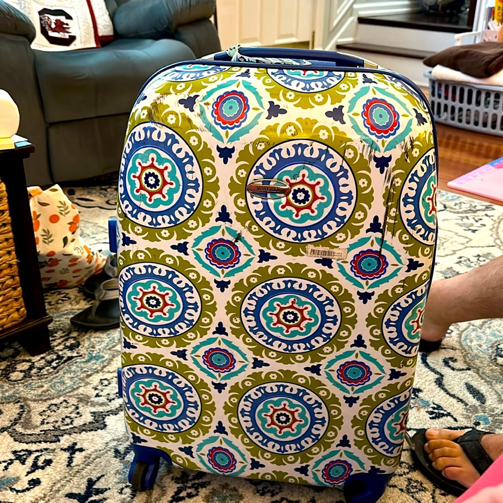 Waverly Blue and Green Patterned Travel Bag